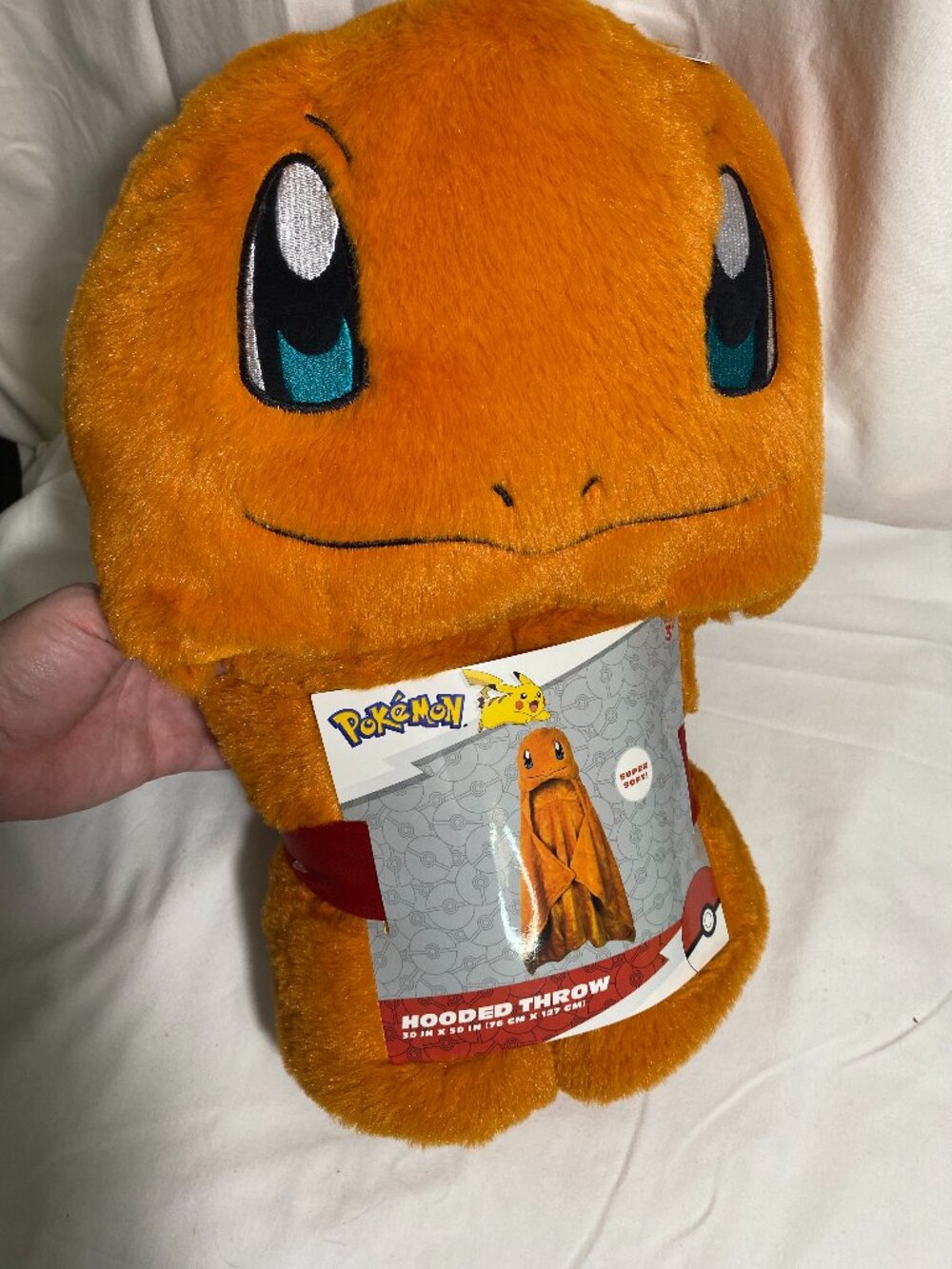Pokemon Charmander Hooded Throw Blanket Plush Super Soft 30x50 NWT Franco
